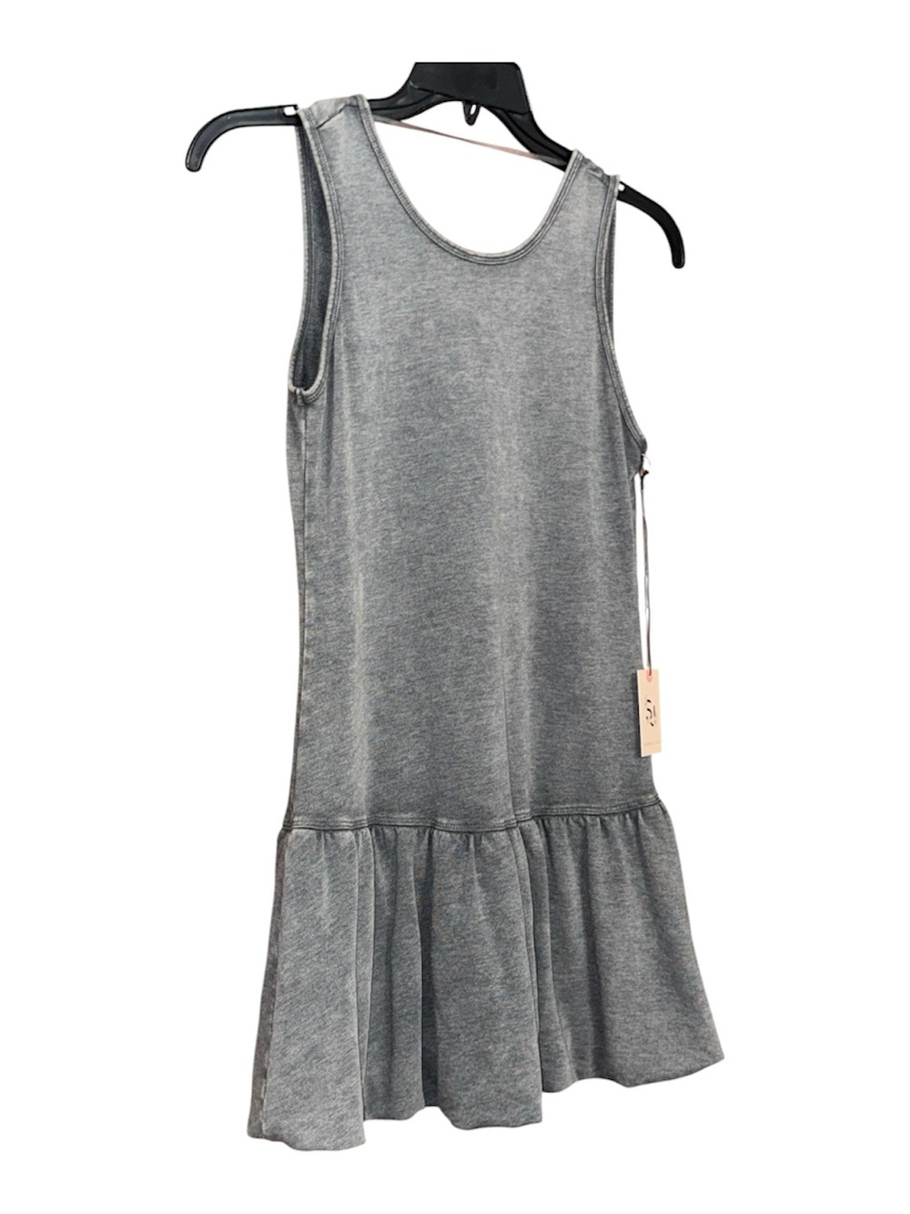 Sleeveless Heather Gray Drop-Waist Tank Dress